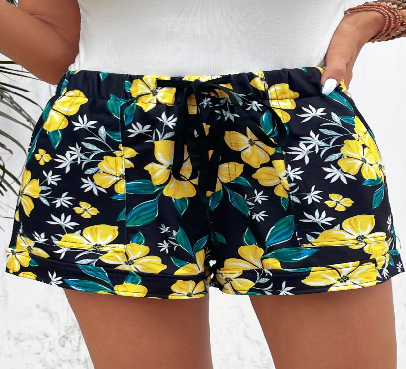 Pocket Floral Print Multi Color Regular Shorts